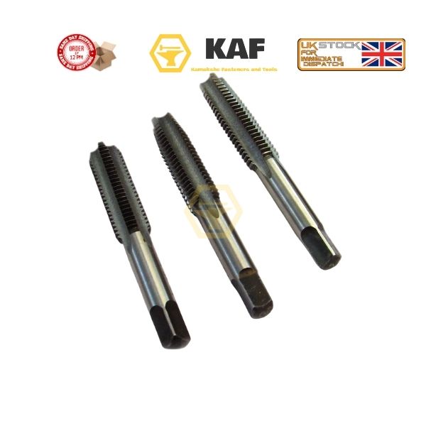 KAF BSF Tap Set of 3 | British Standard Fine Hand Taps | 3/16" to 1"