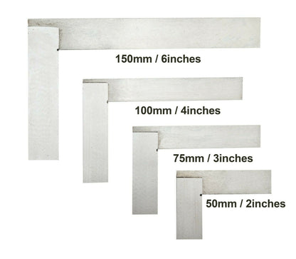 Engineers Square Set 4pc - 2  3  4   6 Inch Squares In Wooden Case - Try Squares image 1