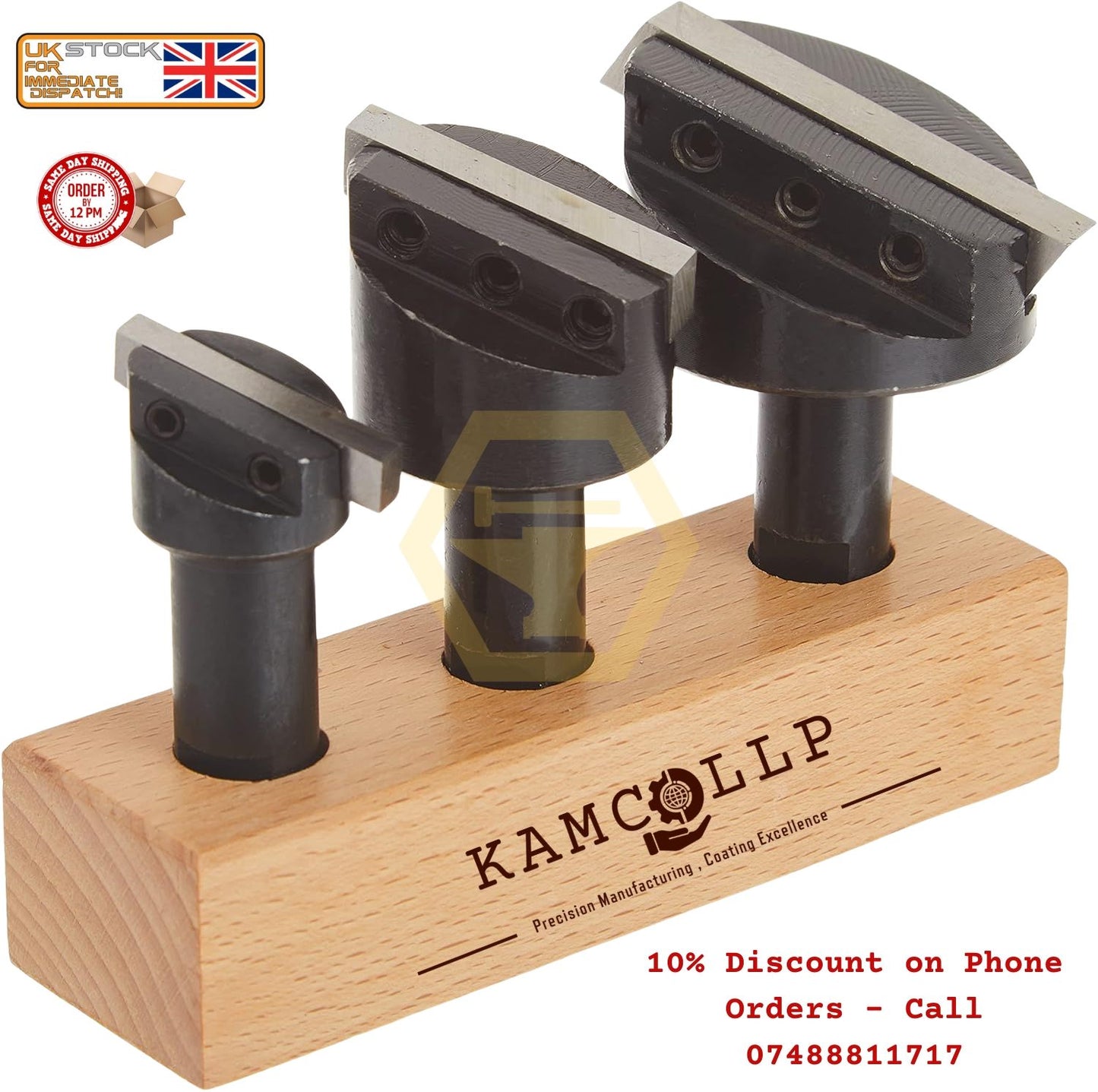 Fly Cutter Set with 1/2" Shank 3 PCS with Hardened HSS Tool 3/16" 1/4" 5/16" KAF