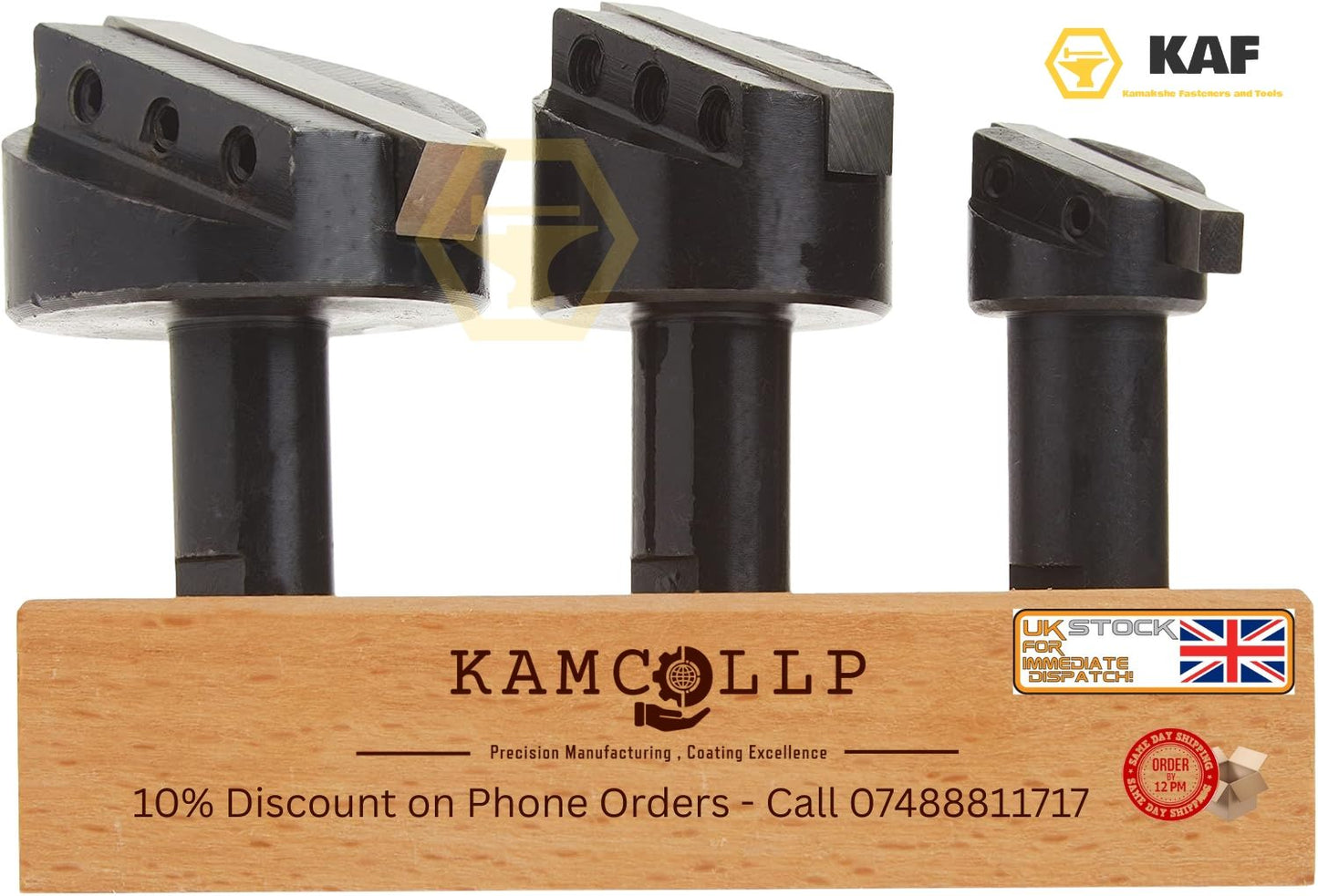 Fly Cutter Set with 1/2" Shank 3 PCS with Hardened HSS Tool 3/16" 1/4" 5/16" KAF