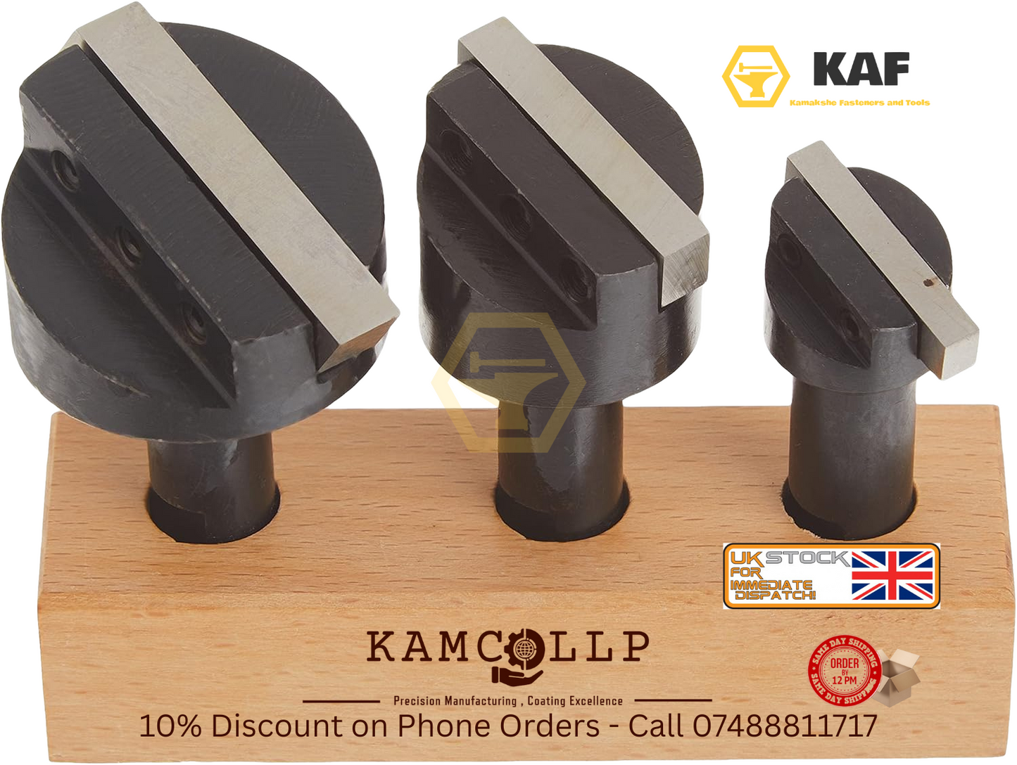 Fly Cutter Set with 1/2" Shank 3 PCS with Hardened HSS Tool 3/16" 1/4" 5/16" KAF