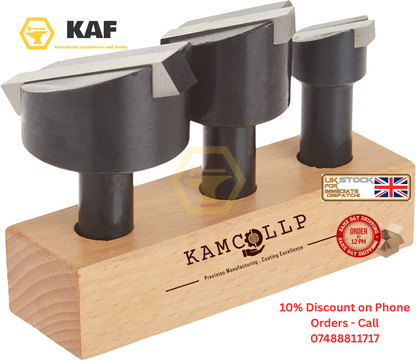 Fly Cutter Set with 1/2" Shank 3 PCS with Hardened HSS Tool 3/16" 1/4" 5/16" KAF