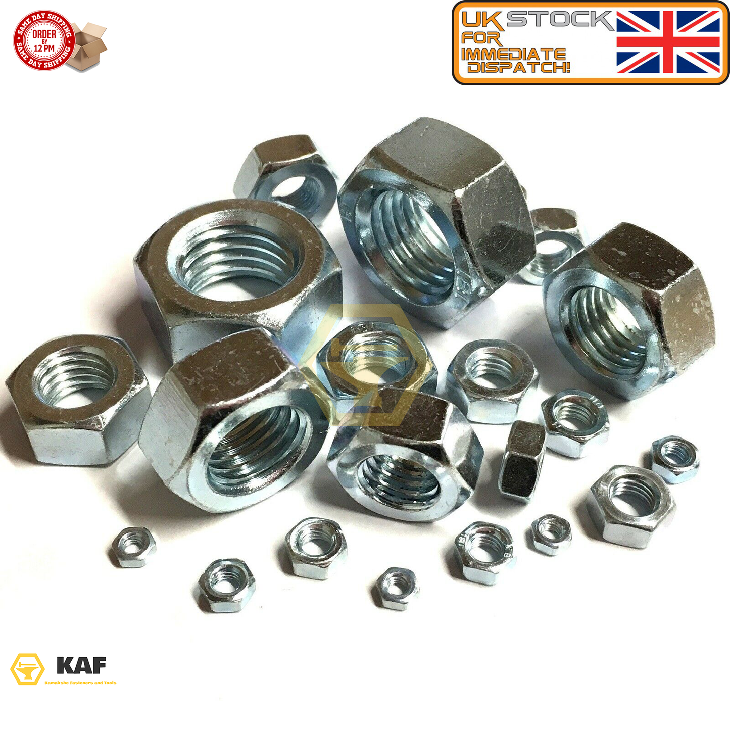 DIN 934 Hex Nuts, Metric Grade 8 Steel - Bright Zinc Plated (BZP) - M20