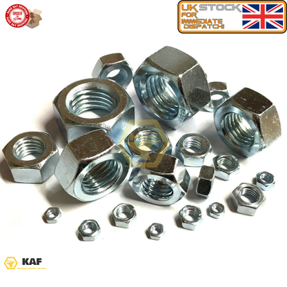 DIN 934 Hex Nuts, Metric Grade 8 Steel - Bright Zinc Plated (BZP) - M20