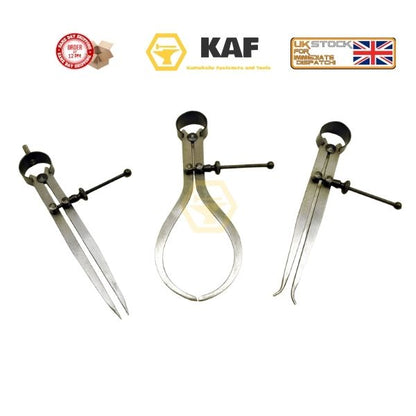 KAF  10" or 250mm Spring Caliper Measuring Tools - Internal, External & Divider
