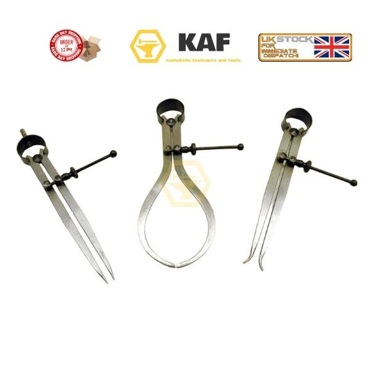 KAF  4" or 100mm 3 Piece Set of Spring Calliper Measuring Tools