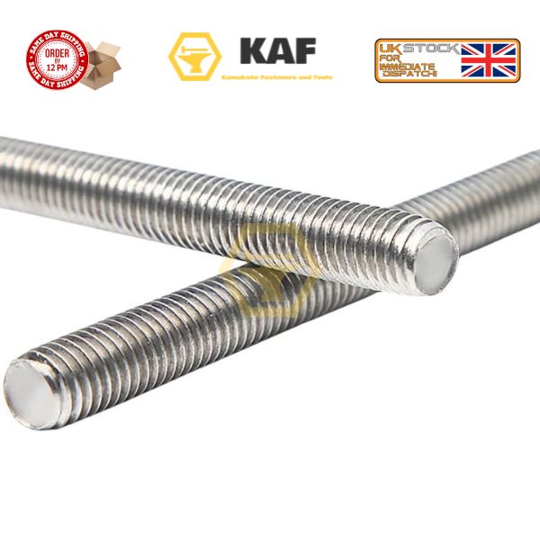 M6 Full Threaded Bar/Rod/Studding - Zinc Plated | Mild Steel | DIN 976
